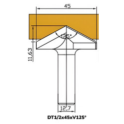 Фреза DT1/2x45xV125