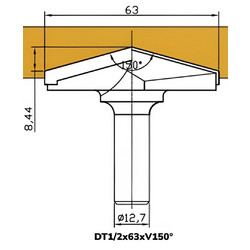 Фреза DT1/2x63xV150