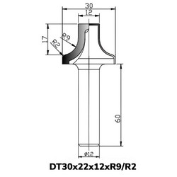 Фреза DT30x22x12xR9/R2