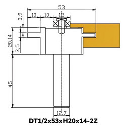 Фреза DT1/2x53xH20x14-2Z