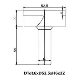 Фреза DTd16xD52.5xH6x2Z