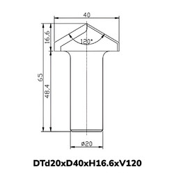 Фреза DTd20xD40xH16.6xV120