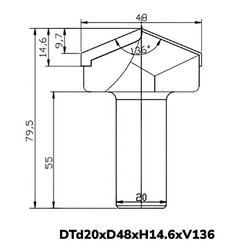 Фреза DTd20xD48xH14.6xV136